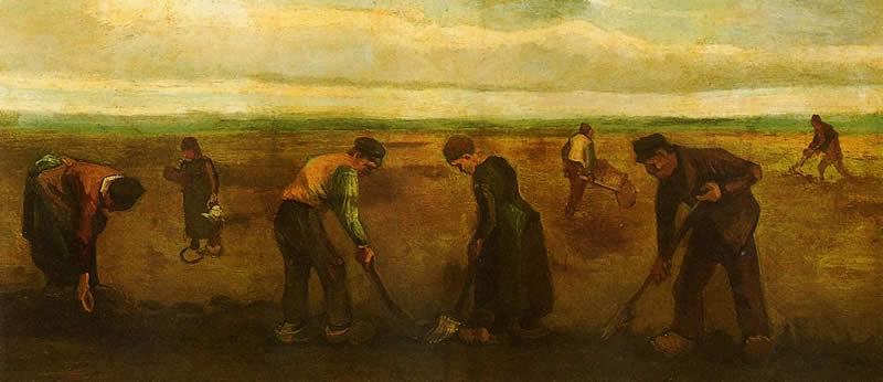 Vincent van Gogh Farmers Planting Potatoes